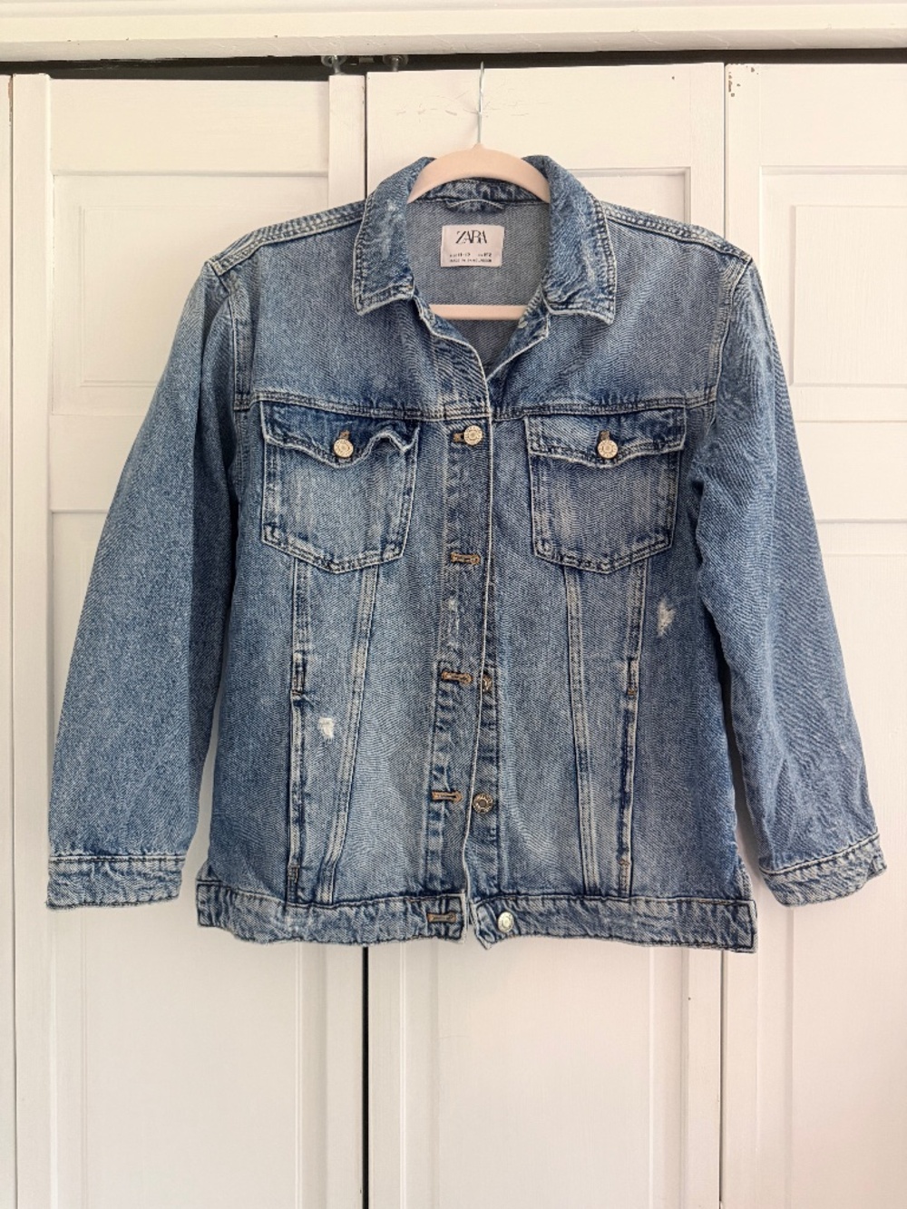 Zara Distressed Jean Jacket